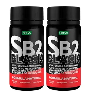 2 Potes SB2 Black emagrecimento rápido e seguro